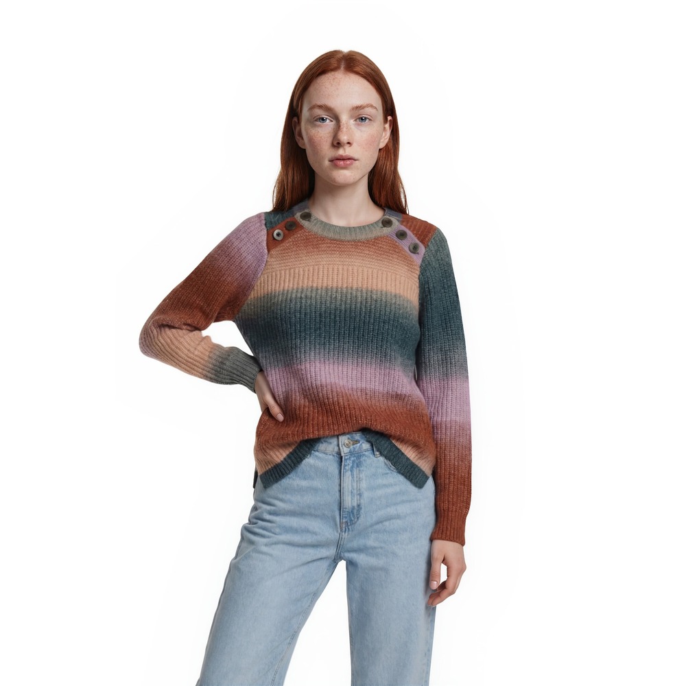 Madewell Sweater Women's Size Small Space-Dyed Ombre Stripe Wool Alpaca Blend